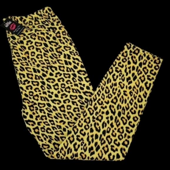 American Bazi ~Woman Plus Sz.3X~Yellow/Black Animal Print Pants Cotton Blend NWT - Picture 6 of 11